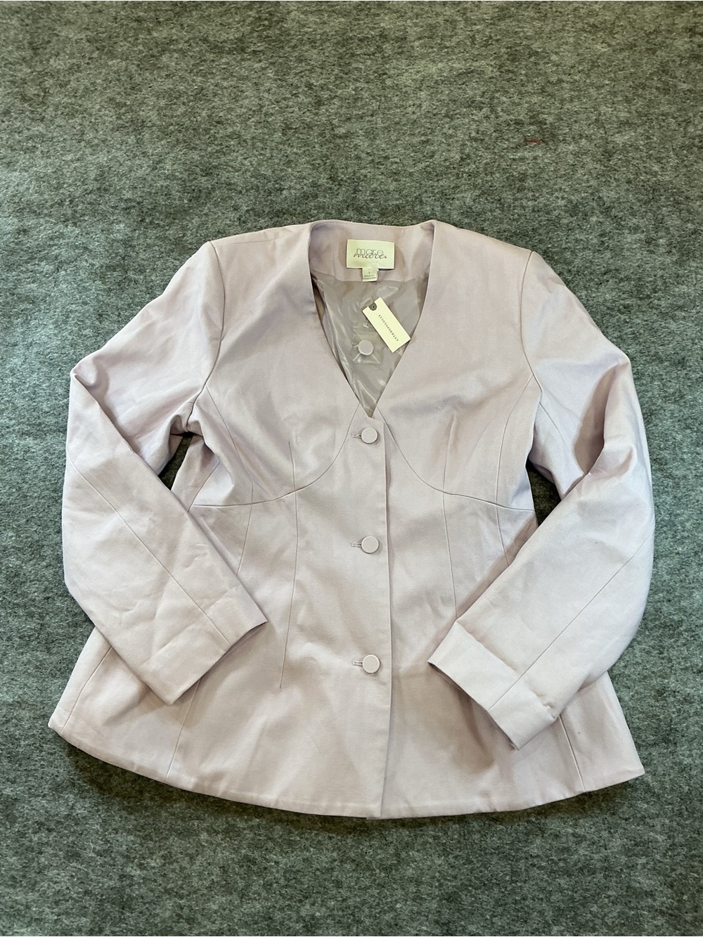 Anthropologie Soft Lavender Tailored Button Jacket Size L